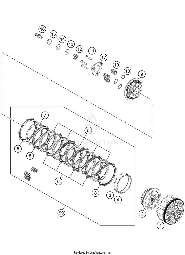 Clutch 390 RC CUP Engine - 2016 Schematic