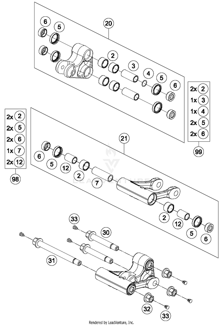 Pro Lever Linking 690 DUKE WHITE CHASSIS - 2017 Schematic