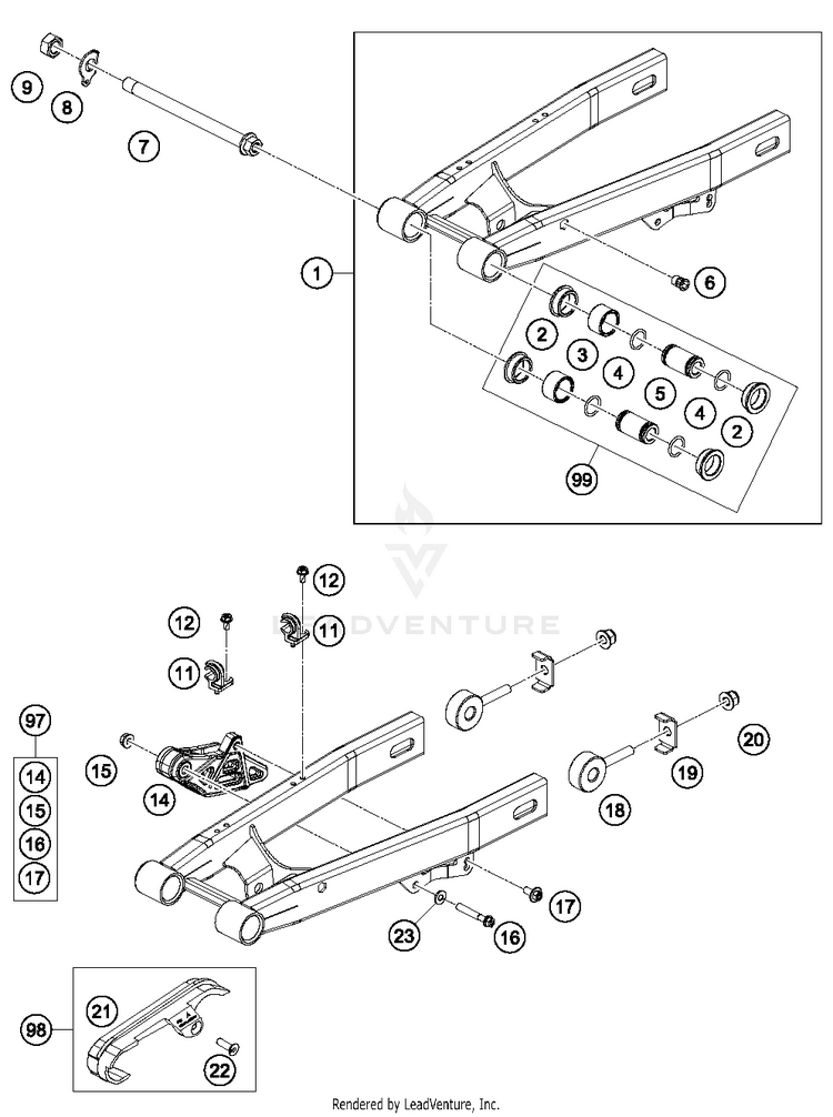 Swing Arm 50 SX MINI CHASSIS - 2017 Schematic