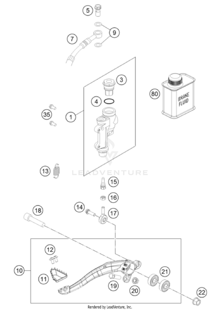 Rear Brake Control 300 XC TPI US CHASSIS - 2022 Schematic
