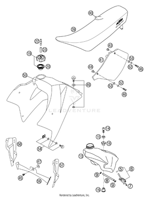 Tank, Seat, Cover Schematic