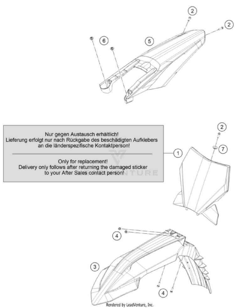 Mask, Fenders 125 SX CHASSIS - 2023 Schematic
