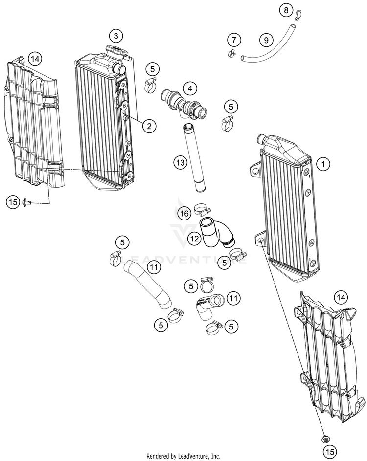Cooling System 450 SX-F FACTORY EDITION ENGINE - 2019 Schematic