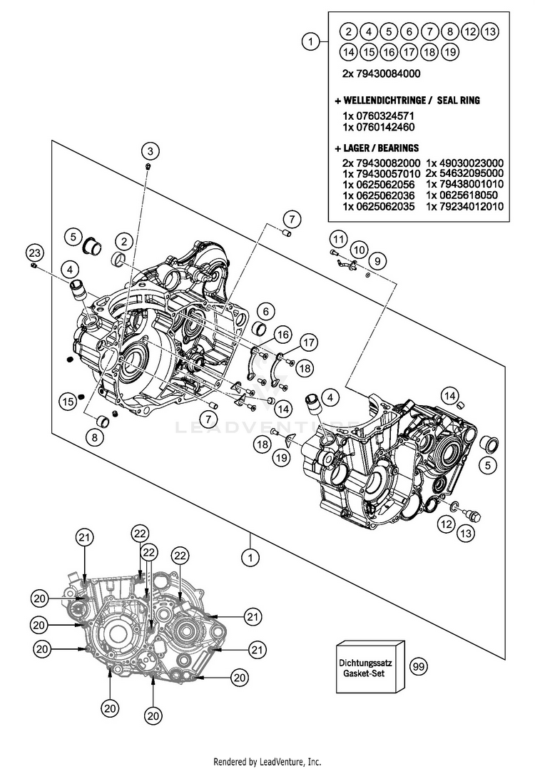 Engine Case 450 EXC-F ENGINE - 2019 Schematic