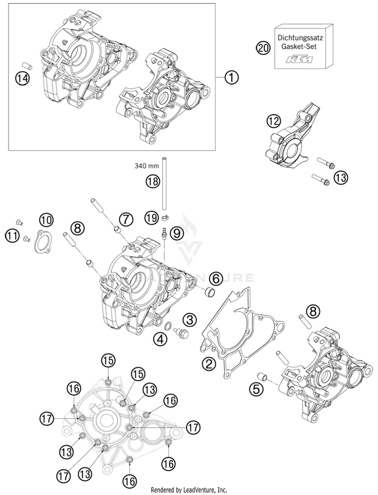 Engine Case 50 SX Mini Engine - 2011 Schematic