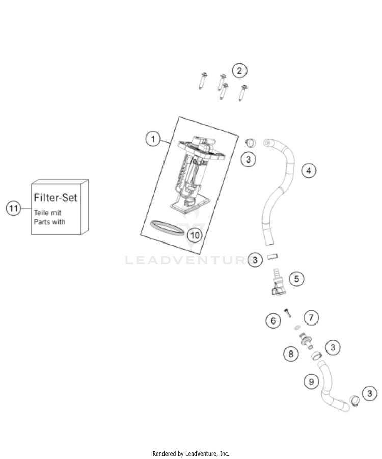 Fuel Pump 500 EXC-F CHASSIS - 2025 Schematic