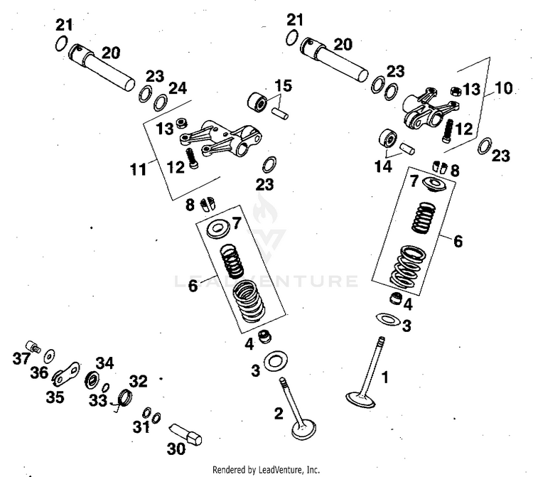 Valve Drive 620 RXC-E Engine - 1997 Schematic