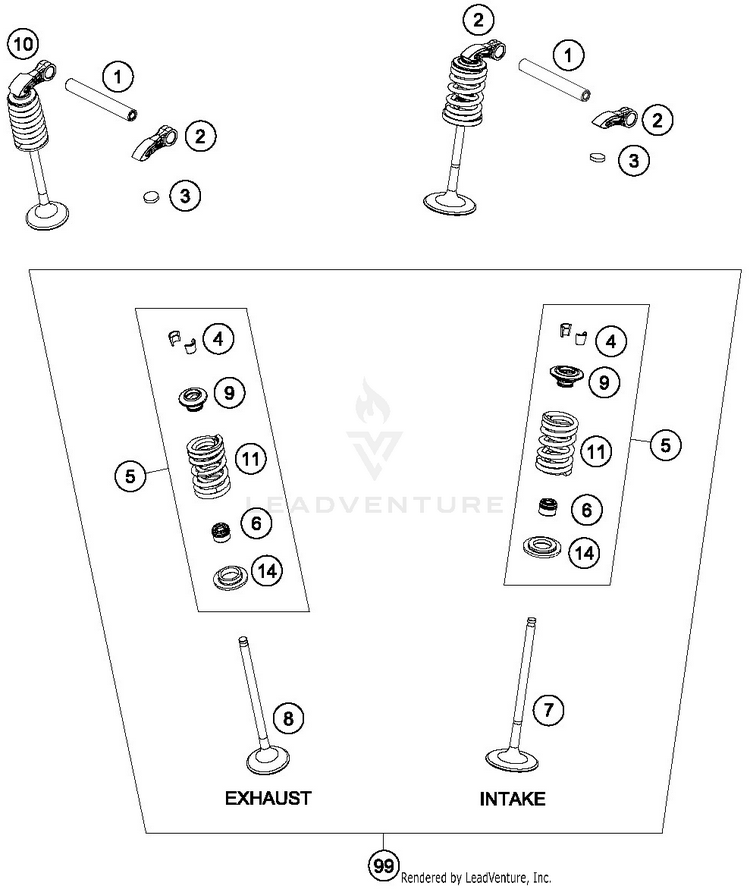 Valve Drive 350 EXC-F ENGINE - 2019 Schematic