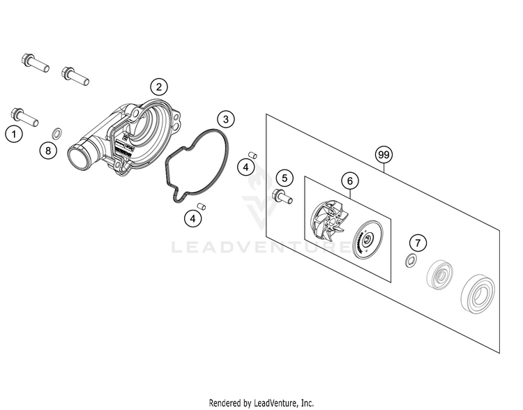 Water Pump 150 XC-W TPI ENGINE - 2020 Schematic