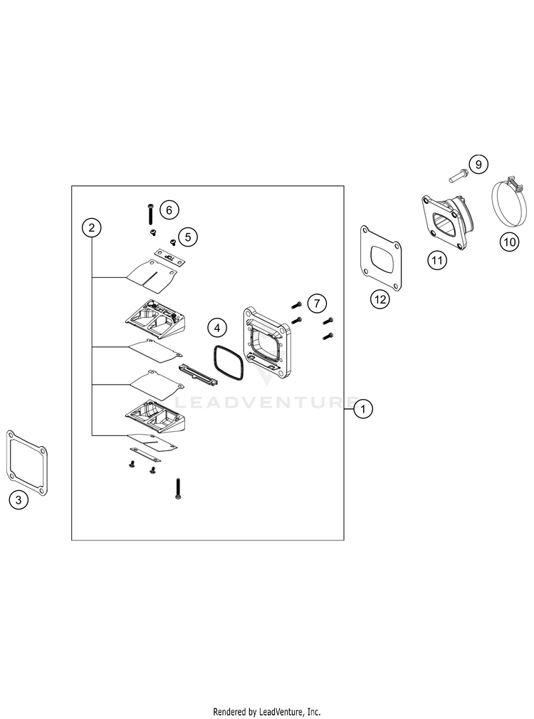 Reed Valve Case 250 XC-W TPI Engine - 2021 Schematic