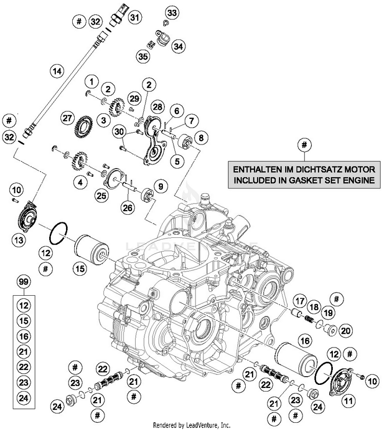Lubricating System 690 ENDURO R ENGINE - 2017 Schematic
