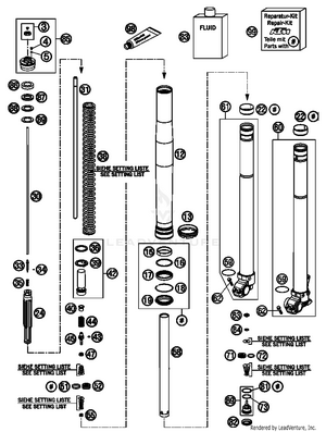 Front Fork, Disassembled Schematic