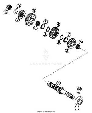 Transmission I - Main Shaft Schematic