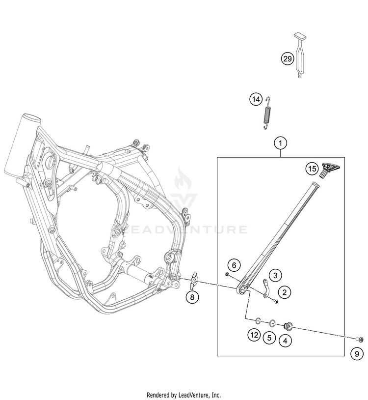 Side / Center Stand 350 XC-F Chassis - 2021 Schematic