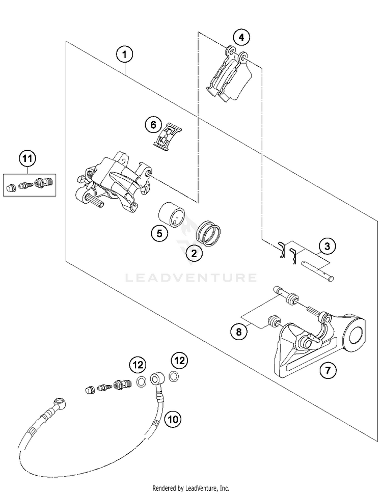 Rear Brake Caliper 250 XC-W TPI CHASSIS - 2018 Schematic