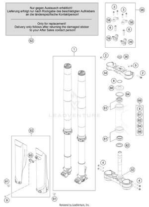 Front Fork, Triple Clamp Schematic