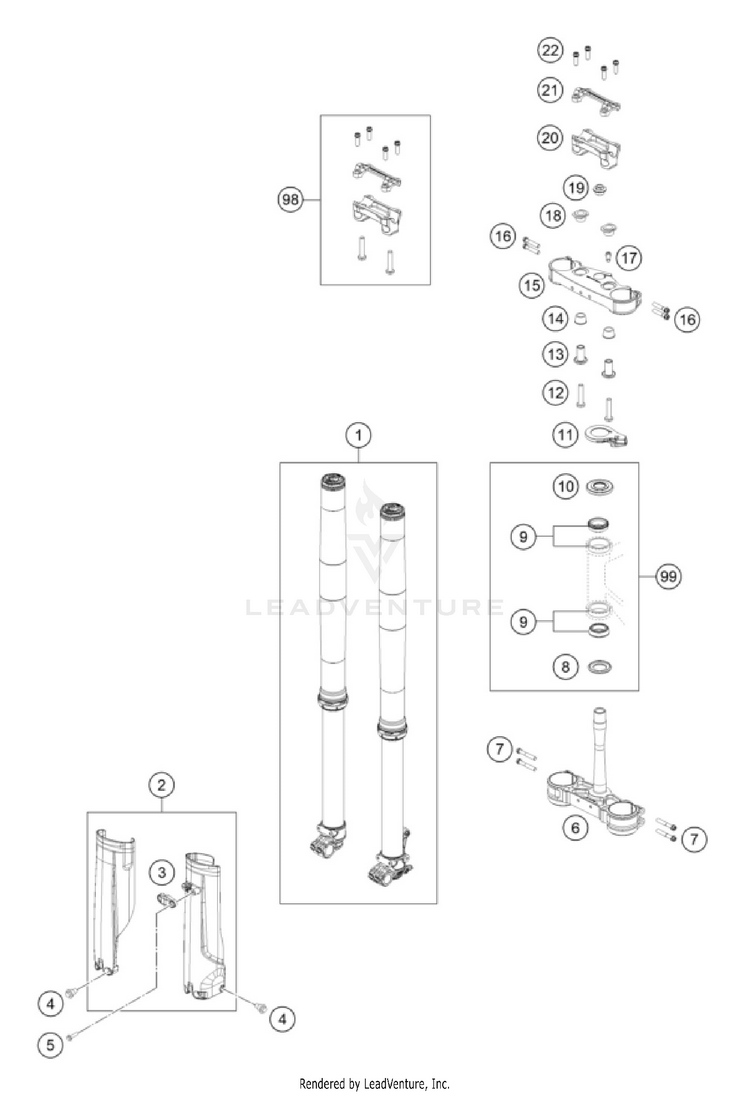 Telegabel, Gabelbrücke 300 XC-W FACTORY EDITION CHASSIS - 2025 Schematic