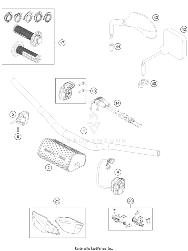 Handlebar, Controls 500 EXC-F CHASSIS - 2025 Schematic