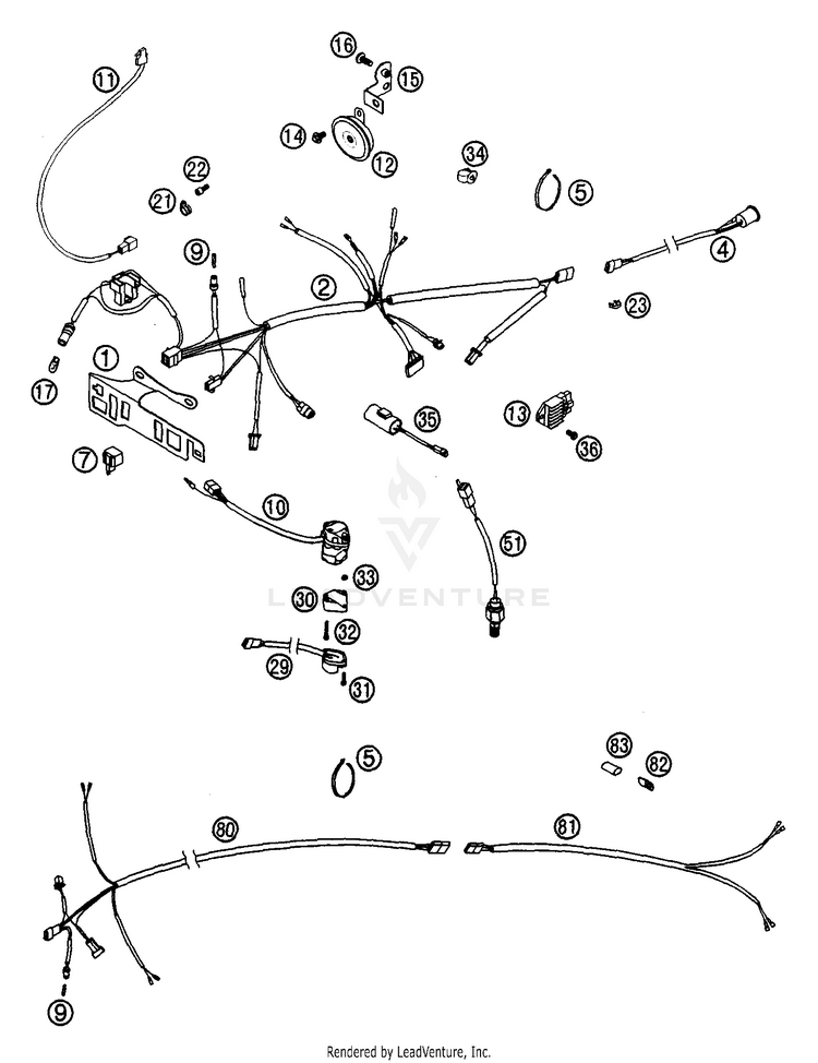 Wiring Harness (Eu & Aus) 200 EXC Chassis - 2003 Schematic