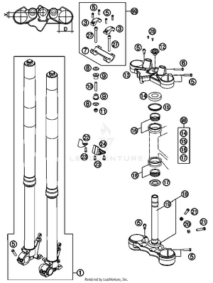 Front Fork, Triple Clamp Schematic