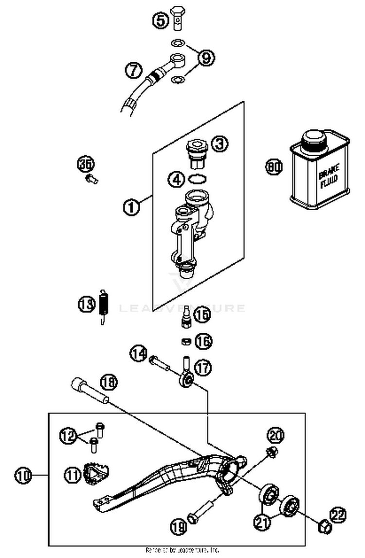 Rear Brake Control 300 XC Chassis - 2014 Schematic