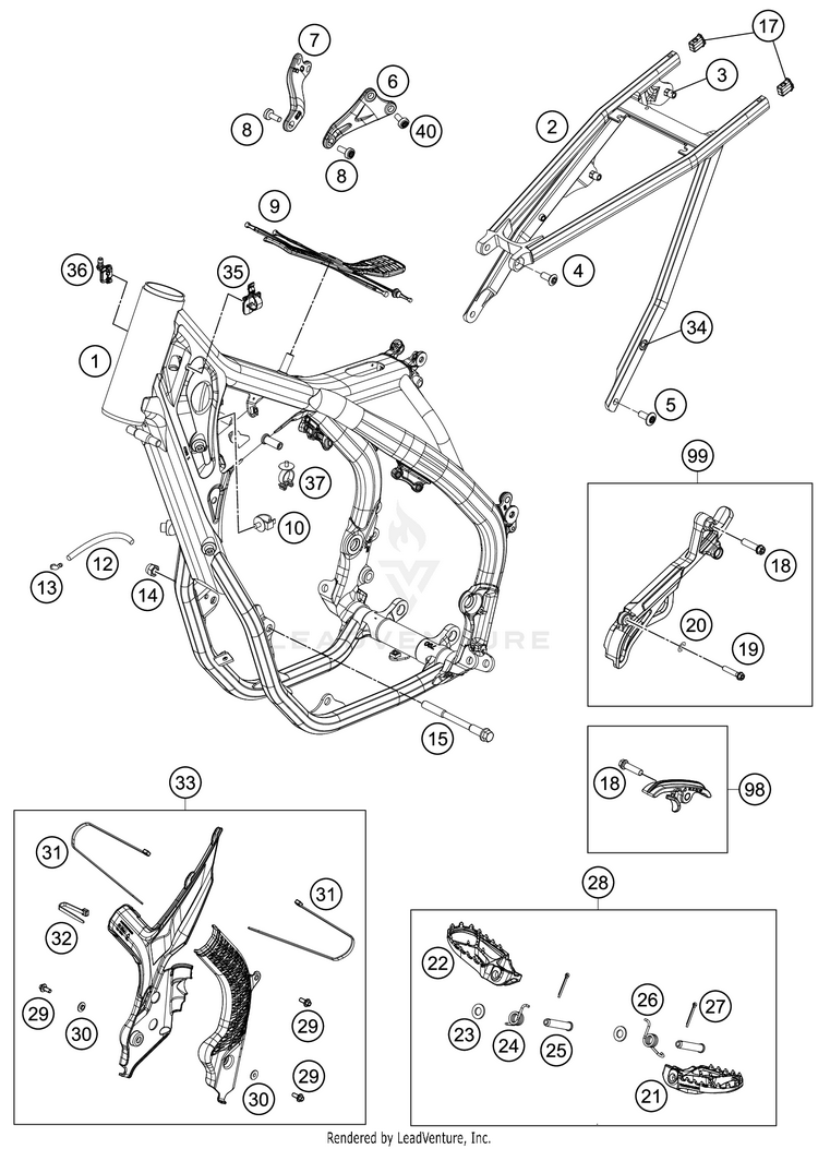 Frame 450 SX-F Chassis - 2021 Schematic