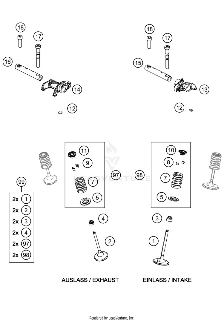 Valve Drive 500 EXC-F SIX DAYS ENGINE - 2020 Schematic