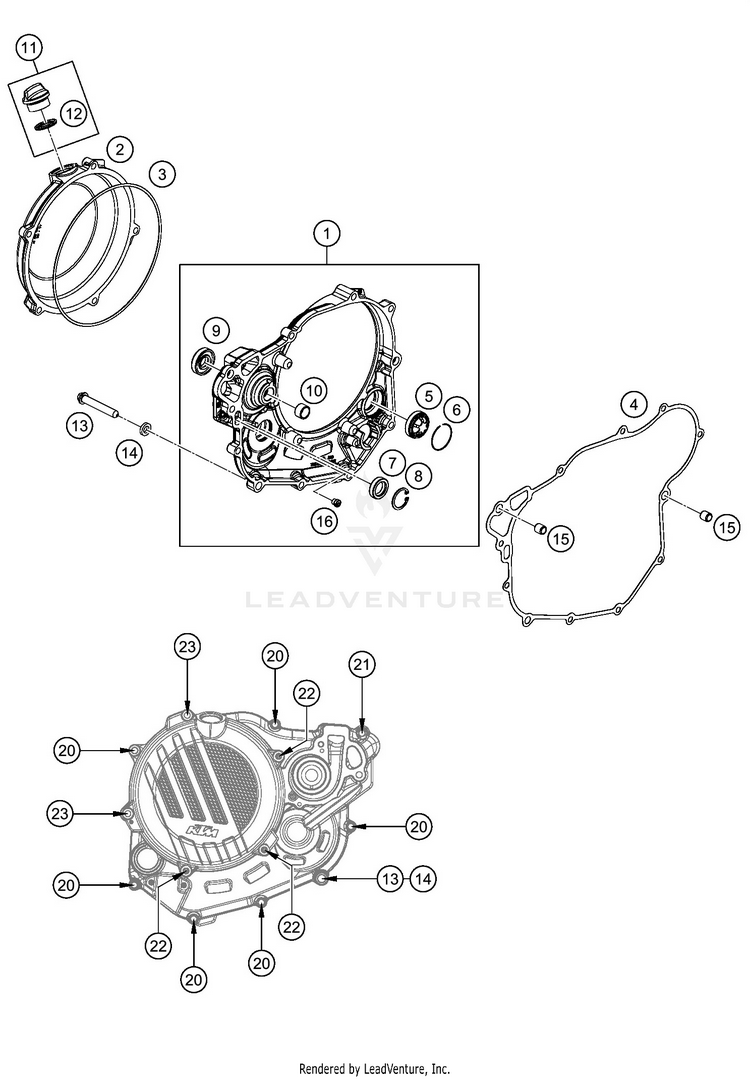 Clutch Cover 500 EXC-F SIX DAYS ENGINE - 2020 Schematic