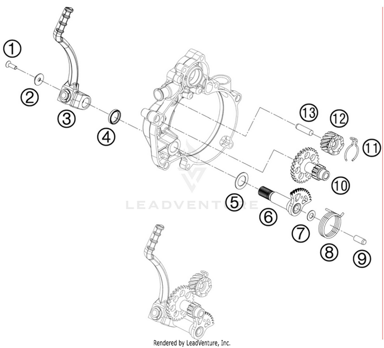 Kick Starter 50 SX Engine - 2011 Schematic