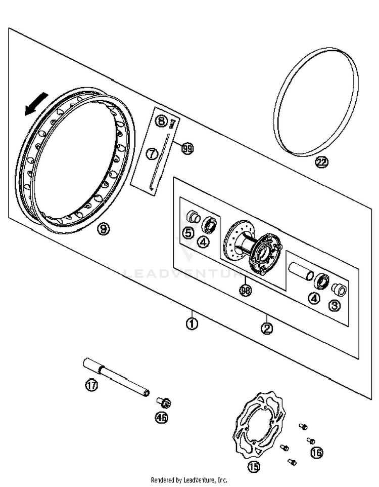 Front Wheel 50 SX CHASSIS - 2017 Schematic