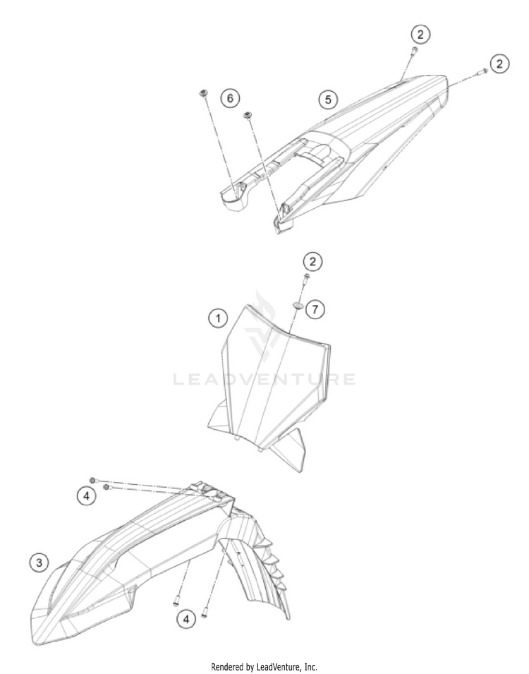 Mask, Fenders 125 SX CHASSIS - 2026 Schematic