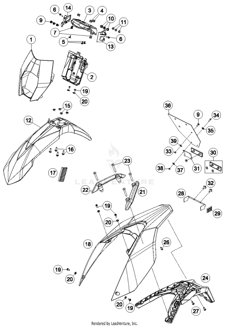 Mask, Fender 690 ENDURO R Chassis - 2016 Schematic