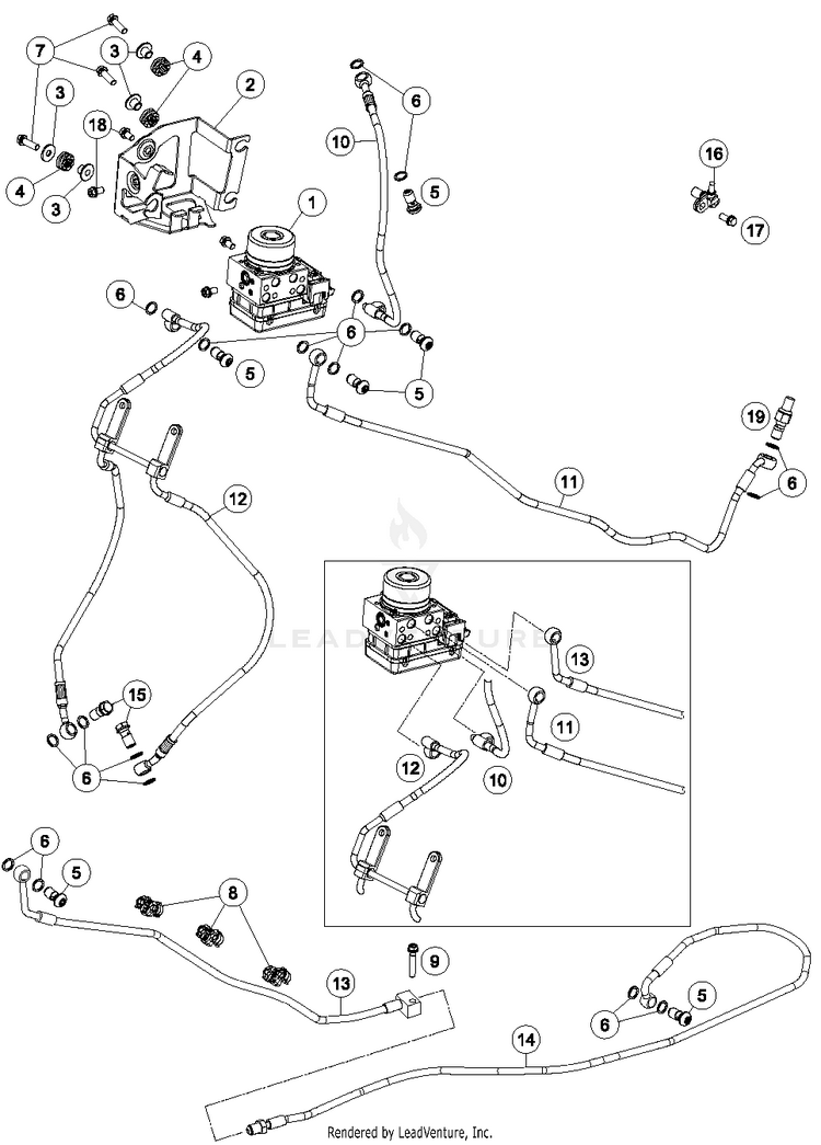 Antilock Braking System Abs 1290 SUPERDUKE R ORANGE Chassis - 2015 Schematic