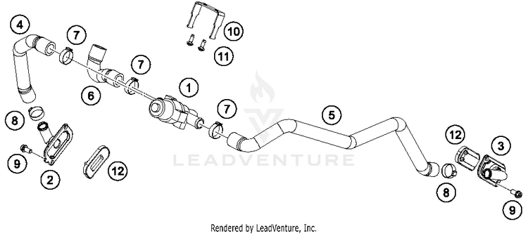Secondary Air System Sas 1290 SUPERDUKE R ORANGE Engine - 2015 Schematic