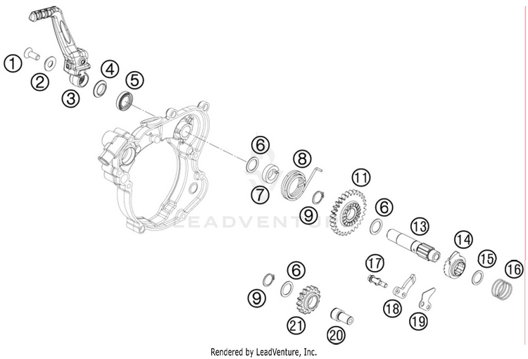 Kickstarter 65 SX Engine - 2011 Schematic