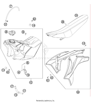 Tank, Seat, Cover Schematic