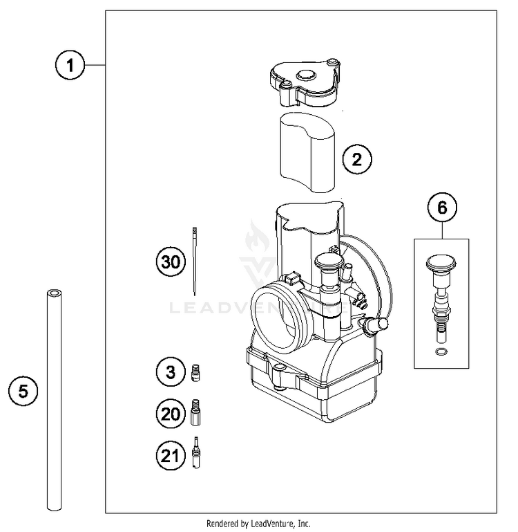 Carburator 250 SX ENGINE - 2017 Schematic