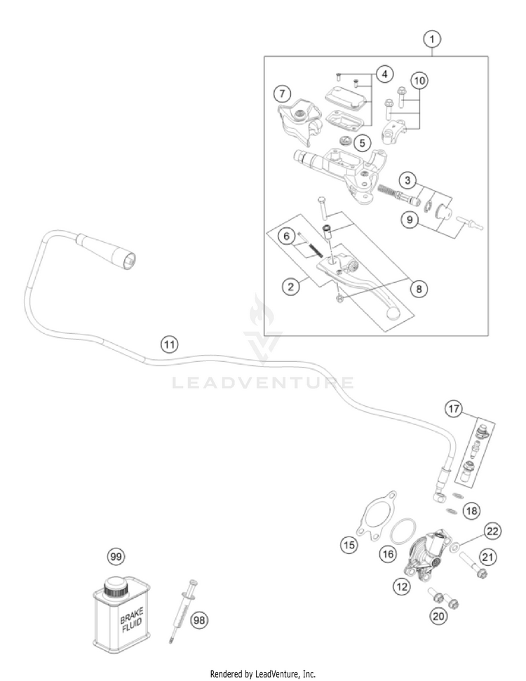 Clutch Control 350 SX-F Engine - 2023 Schematic