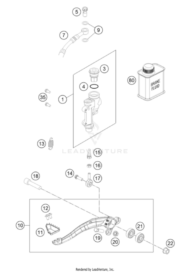 Rear Brake Control 250 SX-F Chassis - 2022 Schematic