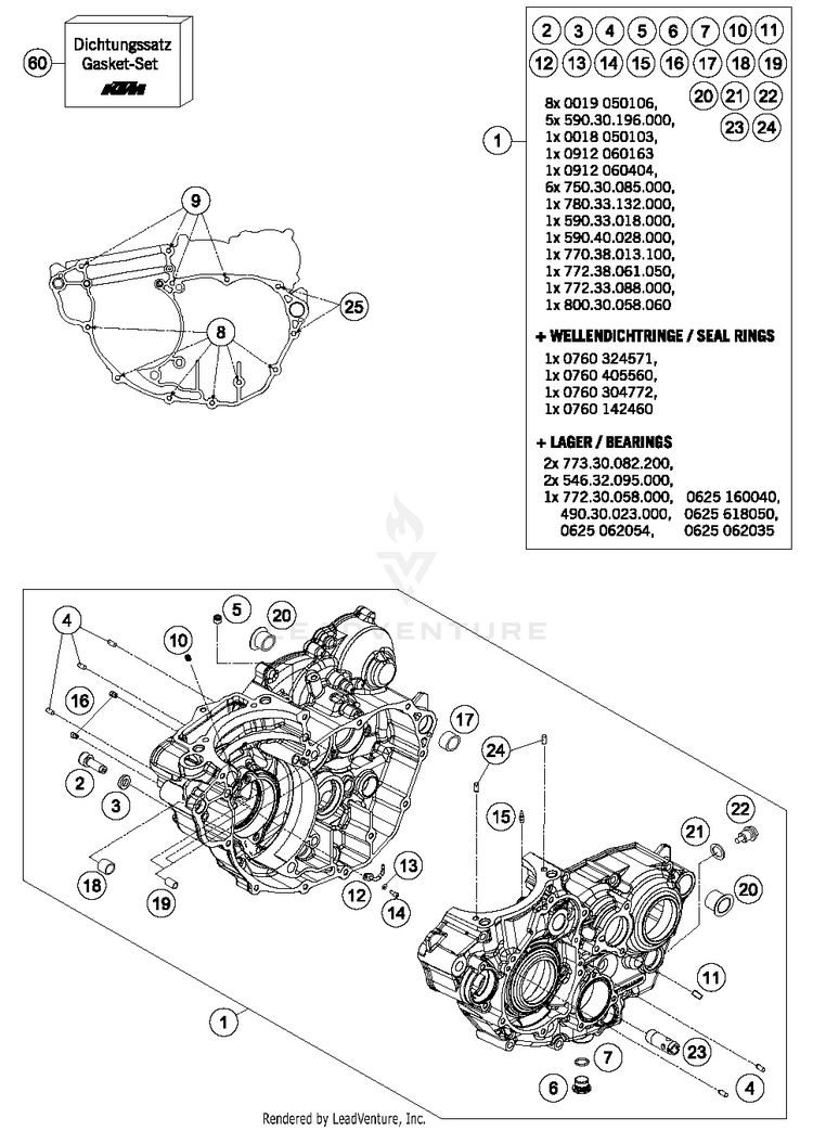 Engine Case 350 XCFW SIXDAYS Engine - 2015 Schematic