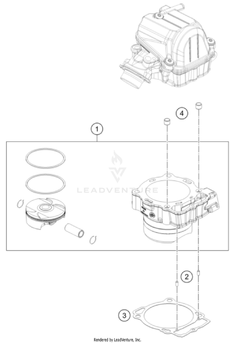 Cylinder 500 EXC US SL ENGINE - 2025 Schematic