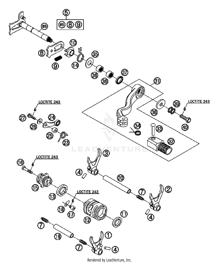 Shifting Mechanism 300 XC Engine - 2007 Schematic