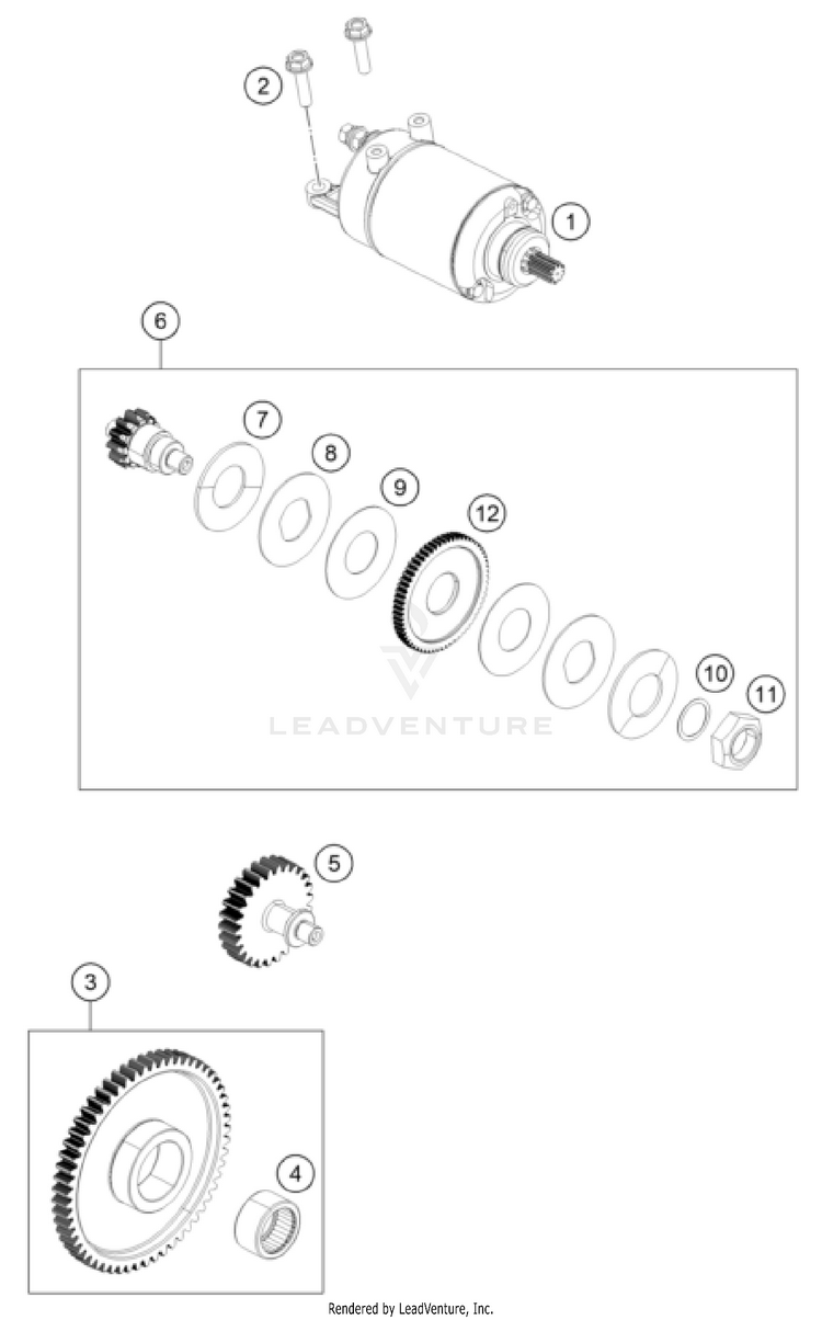 Electric Starter 390 Adventure ENGINE - 2024 Schematic