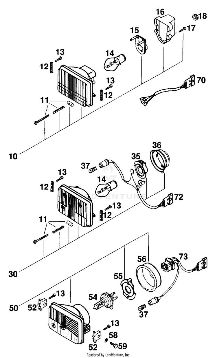 Head Light 125 EXC Chassis - 2000 Schematic