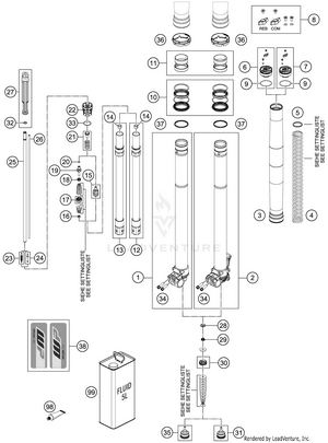 Front Fork Disassembled Schematic