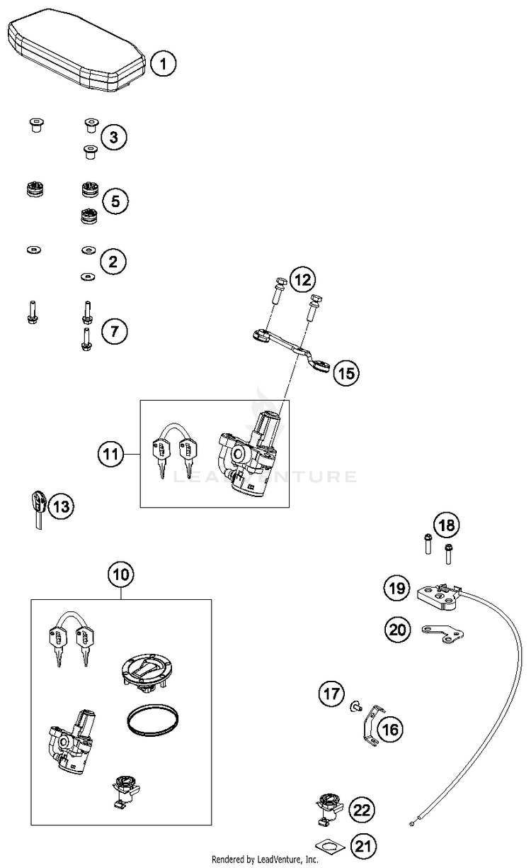 Instruments / Lock System 690 DUKE WHITE Chassis - 2016 Schematic