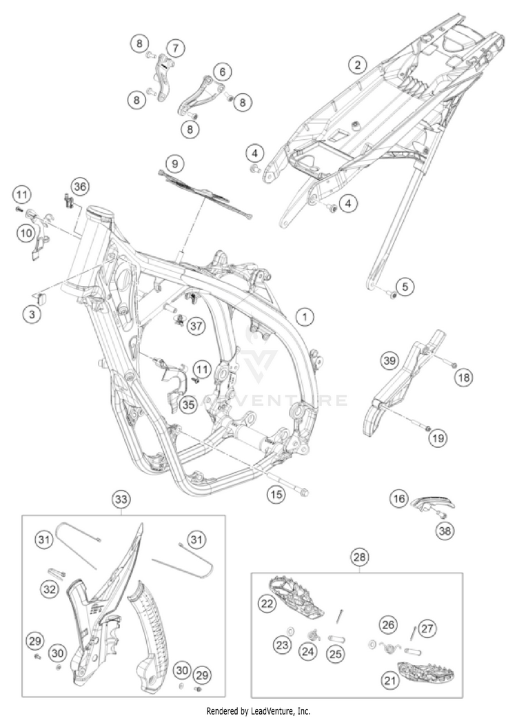Frame 350 SX-F CHASSIS - 2023 Schematic