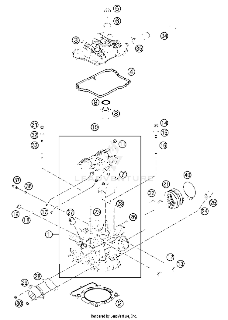 Cylinder Head 350 EXC-F Engine - 2013 Schematic