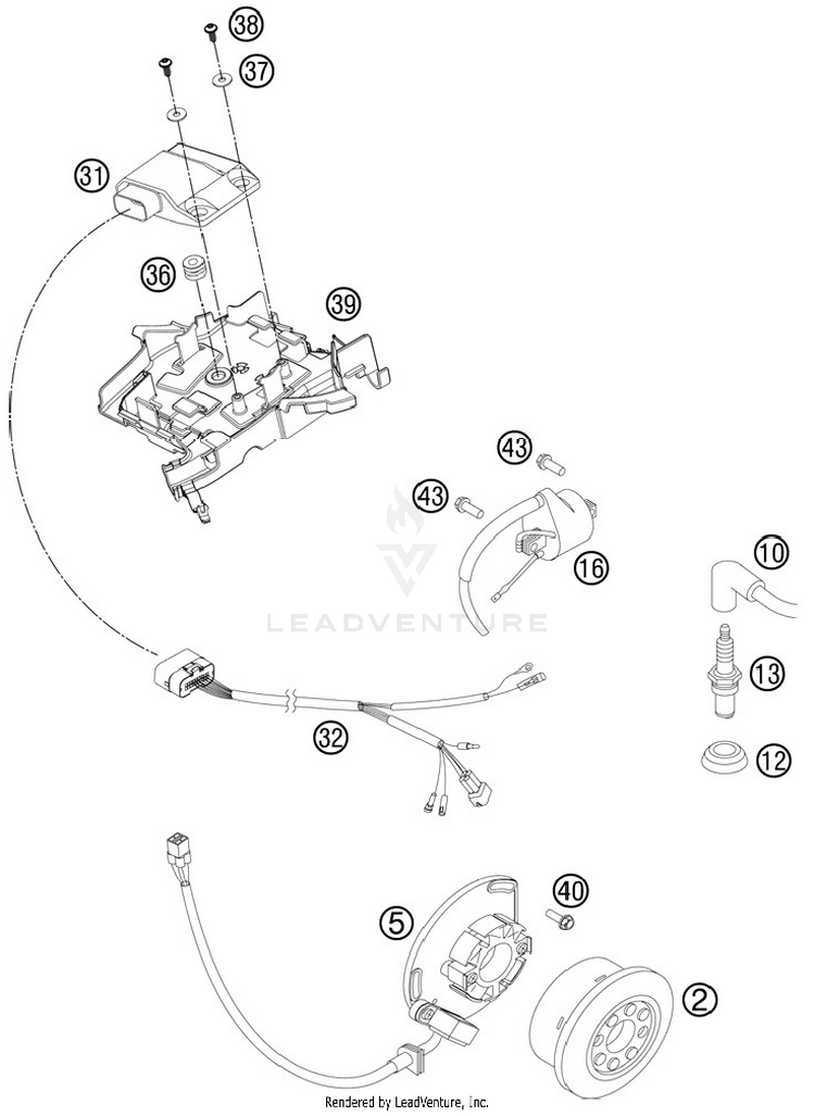 Ignition System 250 SX Engine - 2012 Schematic