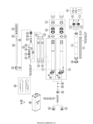 Front Fork Disassembled Schematic